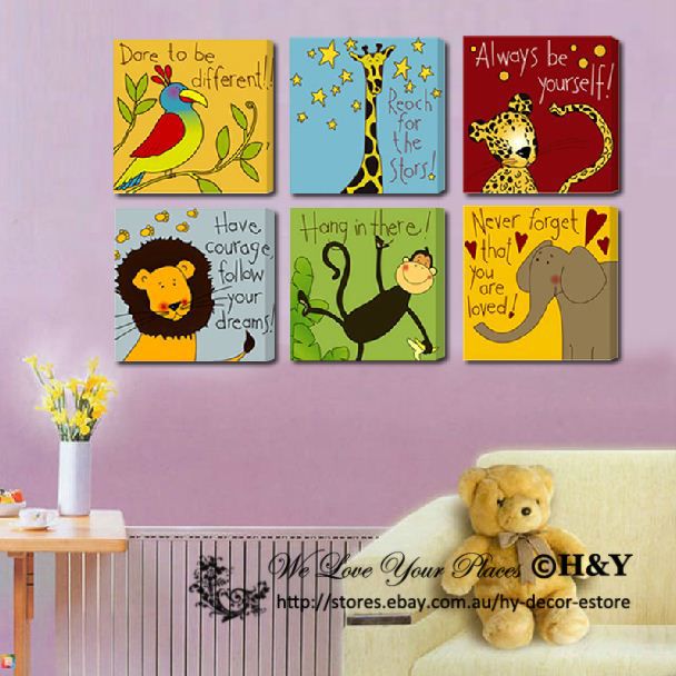 30x30x3cm Jungle Animal Canvas Print Wall Art Wall Decor Monkey Giraffe