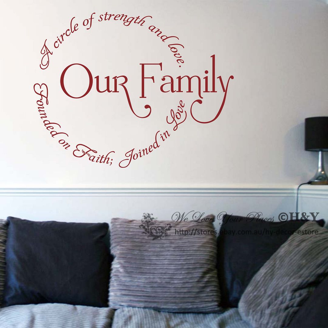 Removable Wall Art Quotes Vinyl Decal Sticker Decor Home Decor Family