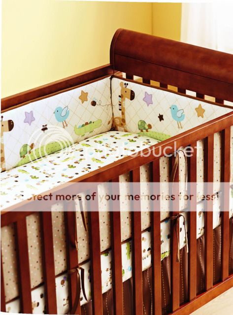 Baby Crib Cot Bassinette Bumper Pad Padded Quilted Full Surround 4pcs