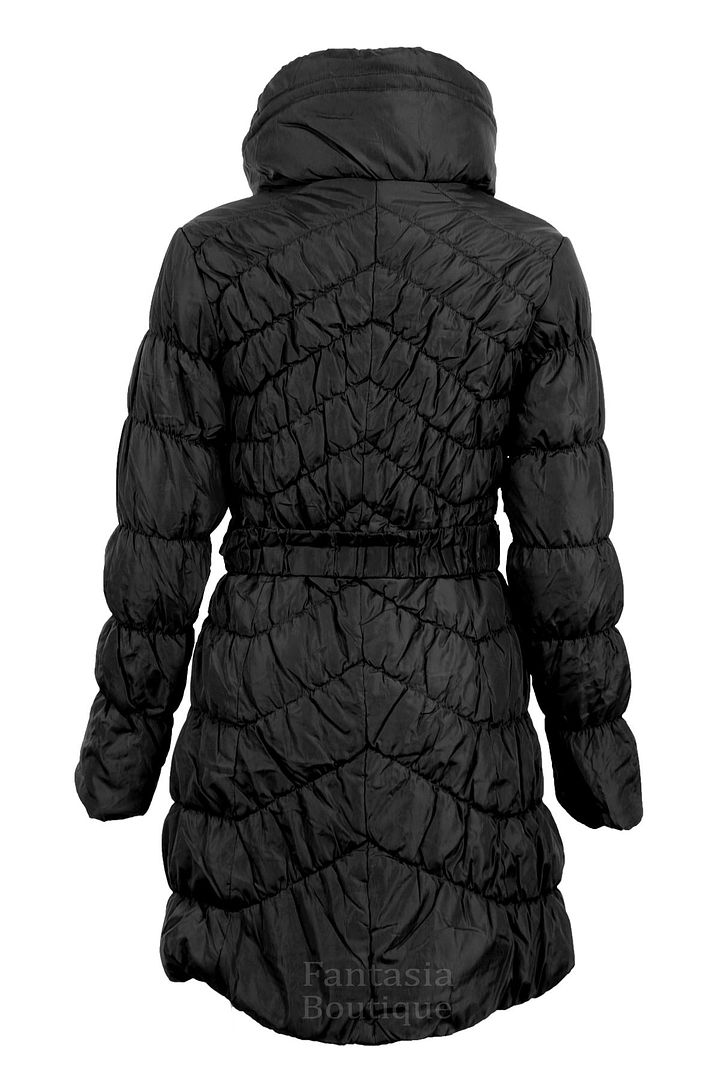 Ladies Long Sleeve Popper Zip Padded Quilted Bubble Women's Jacket ...